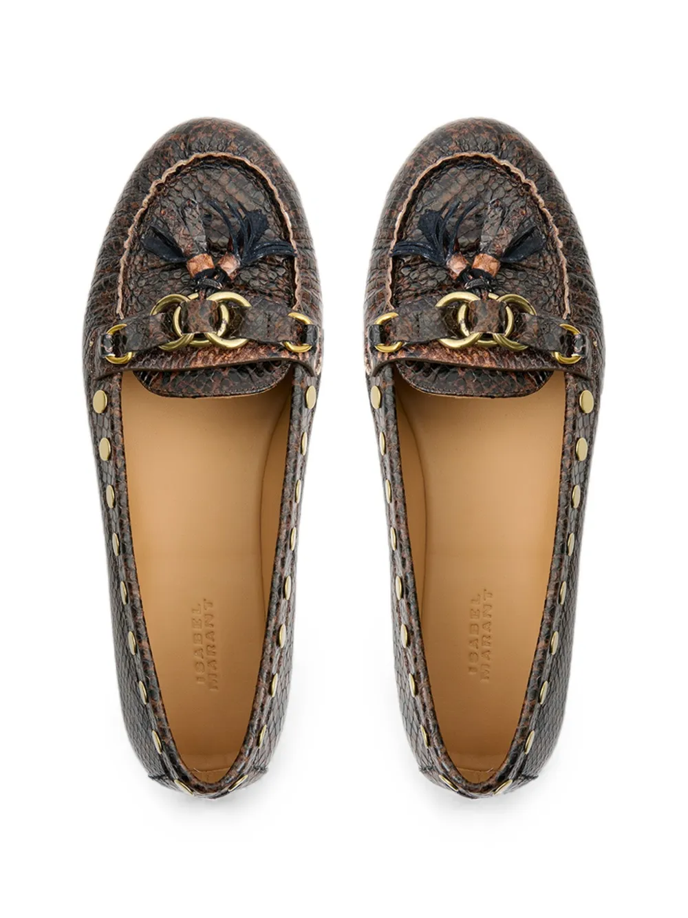 ISABEL MARANT Faxel studded smooth leather loafers Bruin