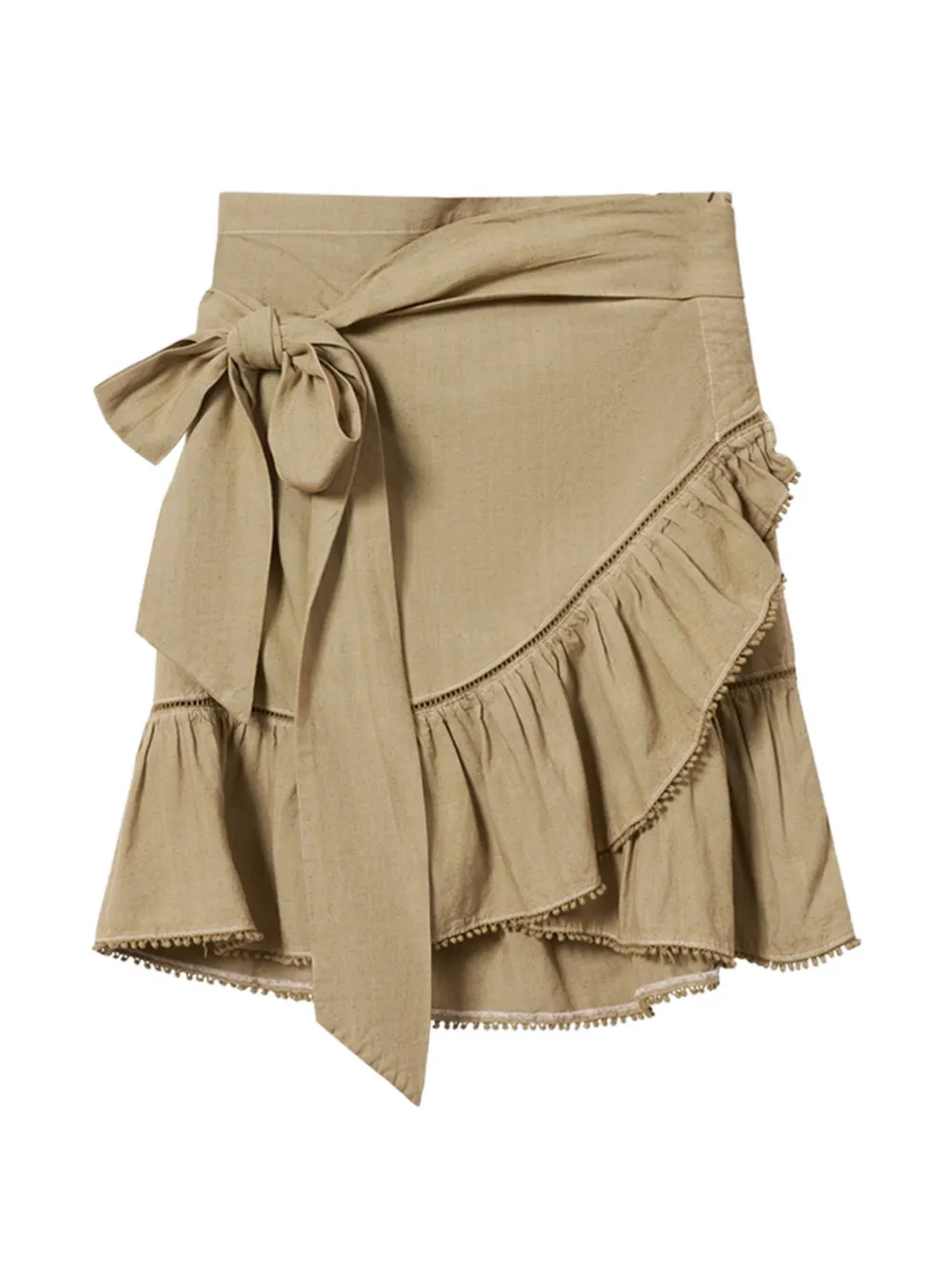MARANT ÉTOILE Mempster ruffled wrap mini skirt - Toni neutri