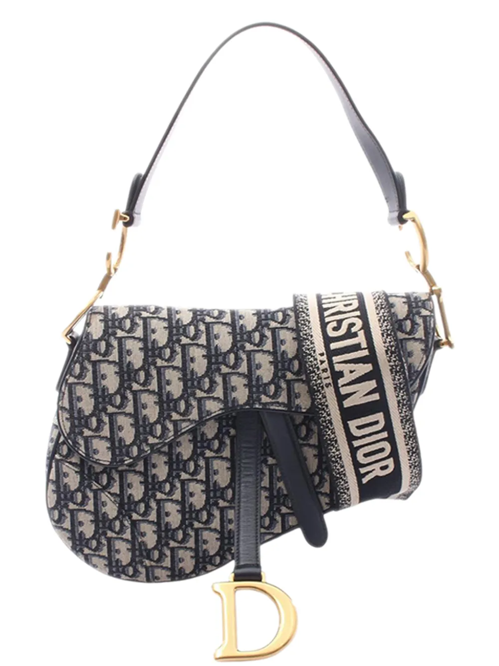 Christian Dior Pre-Owned 2010-2026 Oblique Canvas Saddle Bag shoulder bag - Blau