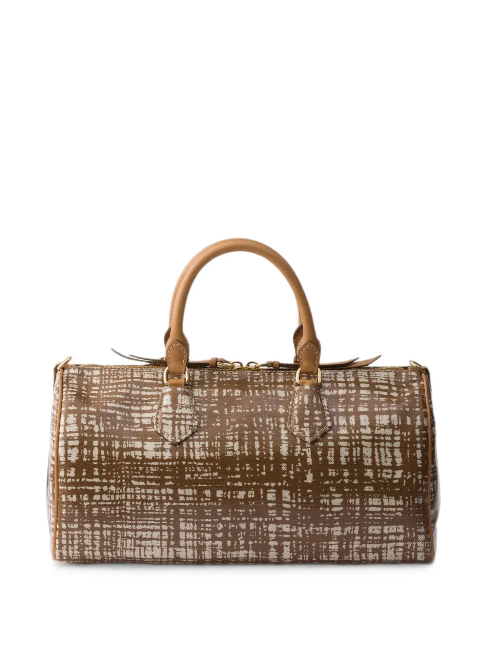 Prada Medium leren en linnenblend handtas Bruin