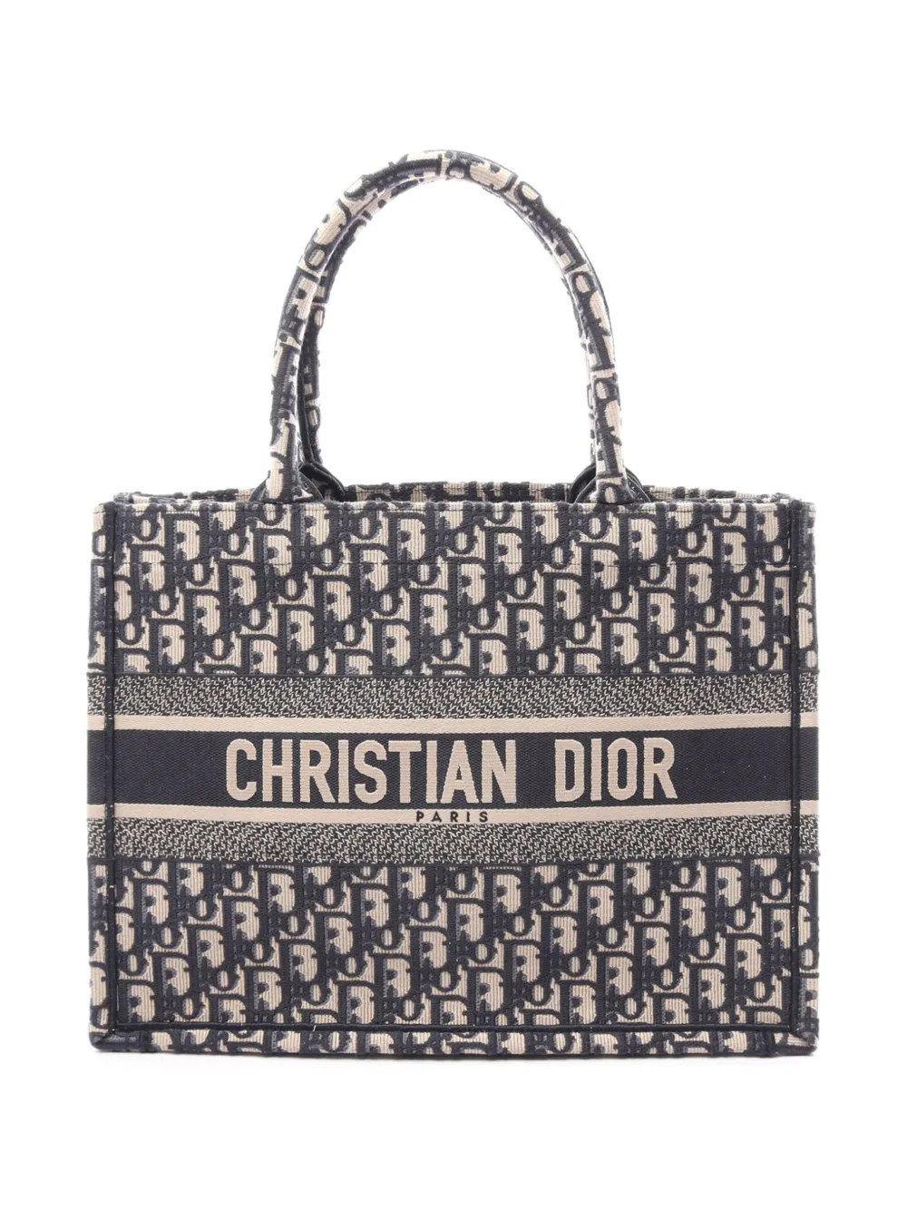 Christian Dior Pre-Owned 2010-2026 Medium Oblique Embroidered Canvas Book tote bag - Blu