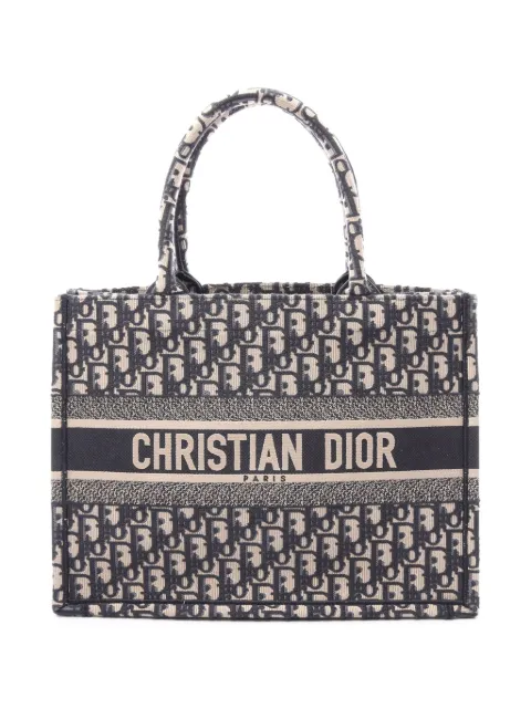 Christian Dior Pre-Owned bolso shopper Book mediano de lona con bordado Oblique 2010-2026