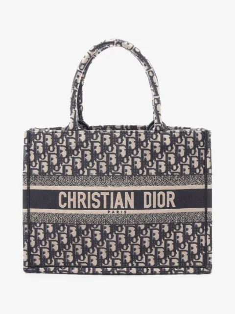 Christian Dior Pre-Owned 2010-2026 Medium Oblique Embroidered Canvas Book tote bag