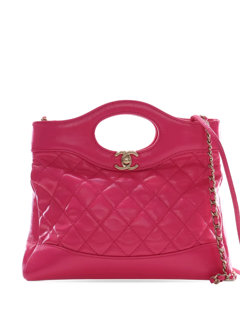CHANEL Pre-Owned 2021-2026 Large Quilted Glazed Calfskin 31 Shopping Bag satchel - Rosa