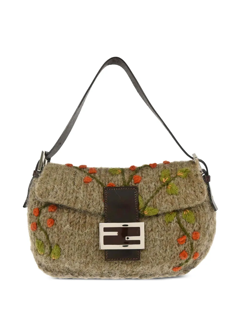 Fendi Pre-Owned Borsa a spalla con ricamo floreale - Toni neutri