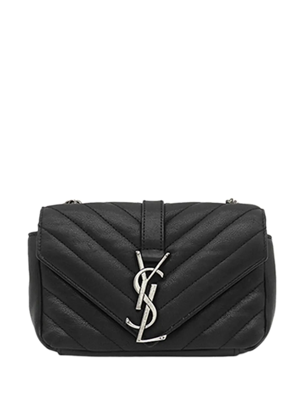 Saint Laurent Pre-Owned 2013-2026 Baby Sheepskin Chevron Classic Monogram Chain Bag crossbody bag - Nero