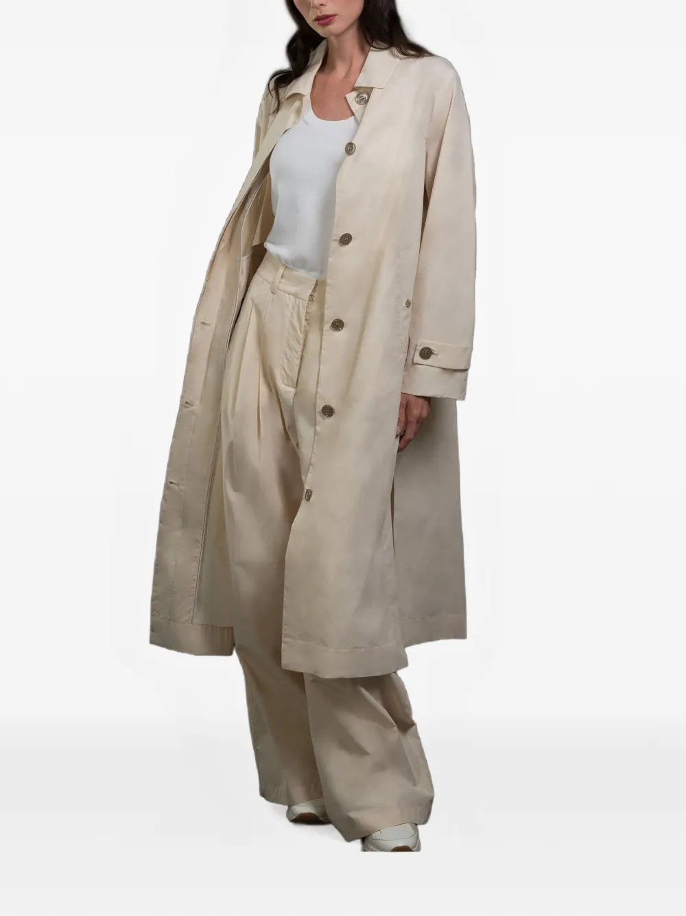 Moorer Rixta Single-breasted Trench Coat In Neutral