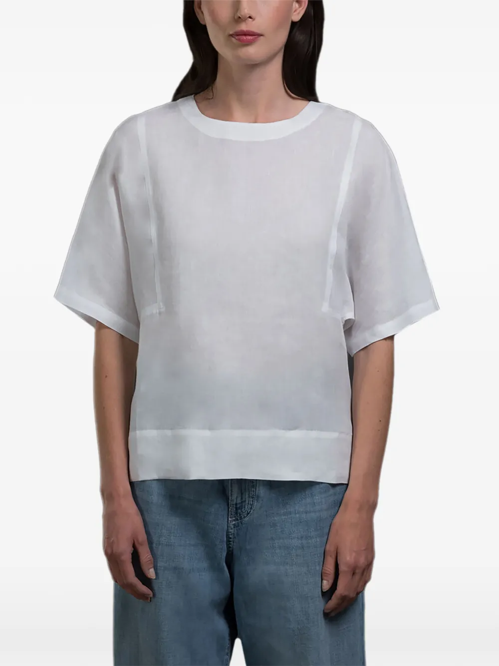 Moorer Genola kimono-sleeve blouse - Bianco