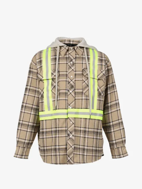 AWGE check-pattern reflective-detail jacket