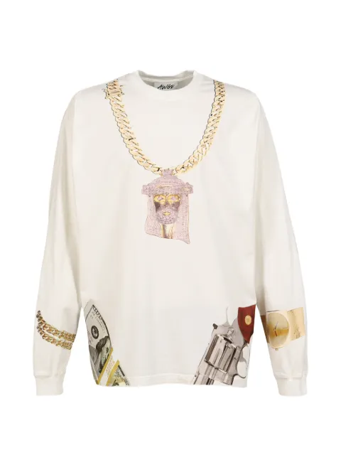 AWGE T-shirt con stampa grafica e maniche lunghe