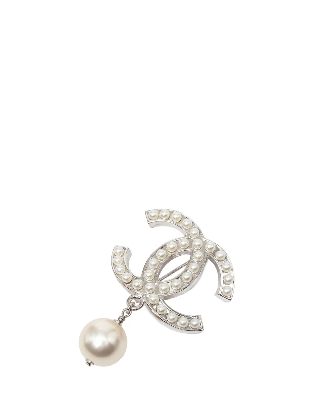 CHANEL Pre-Owned 2006 CC Brass Faux Pearl Brooch costume brooch - Argento