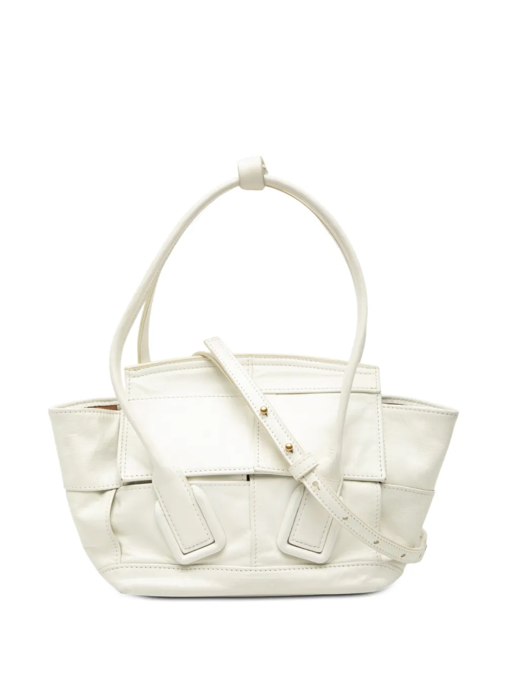 Bottega Veneta Pre-Owned 2012-2026 Mini Calfskin Maxi Intrecciato Arco Slouch satchel - Weiß