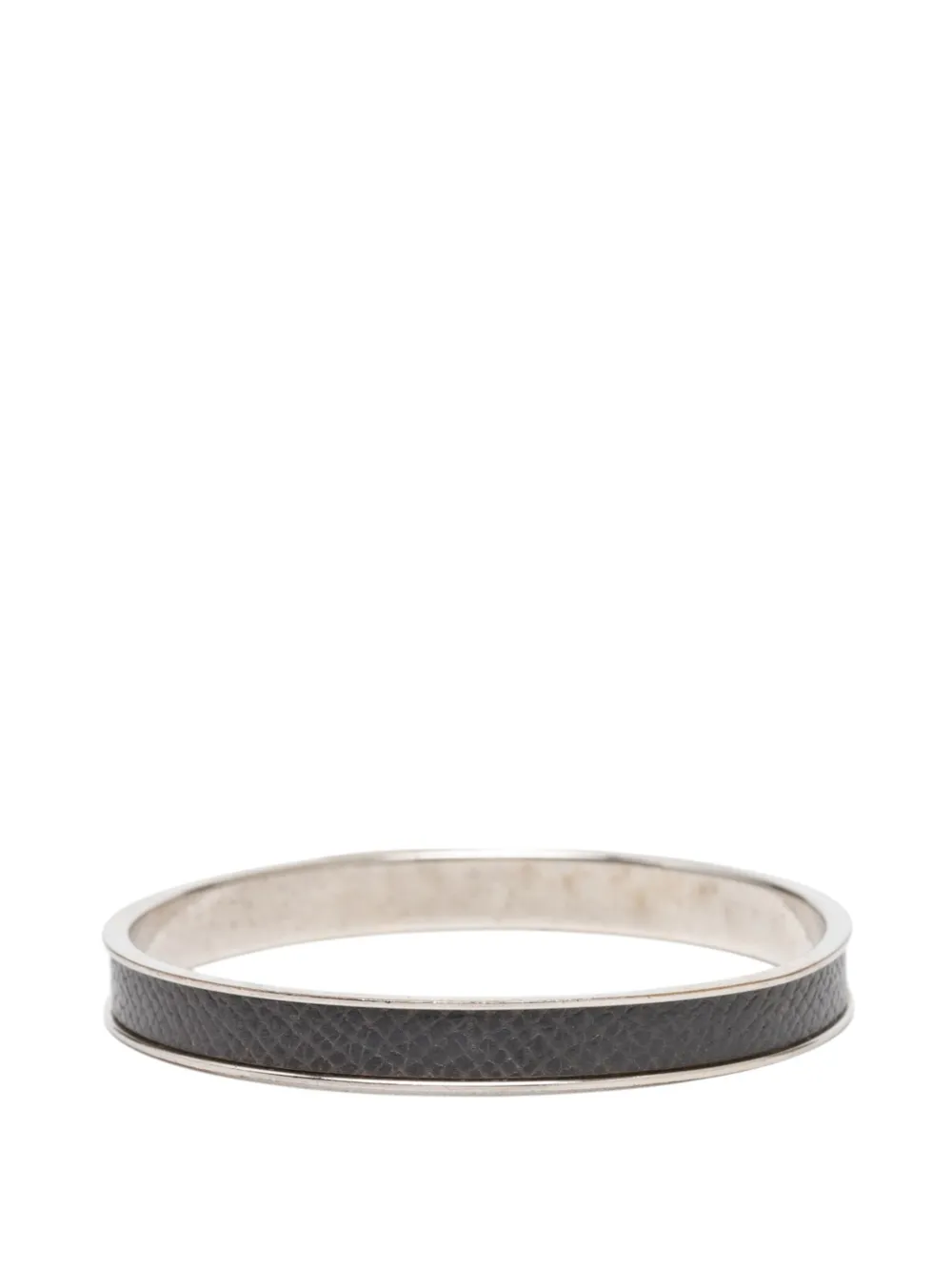  Hermès Pre-owned 2000-2026 Epsom And Palladium Plated Kelly Cadena Lock Bangle Bracelet Costume Bracelet - Gris 