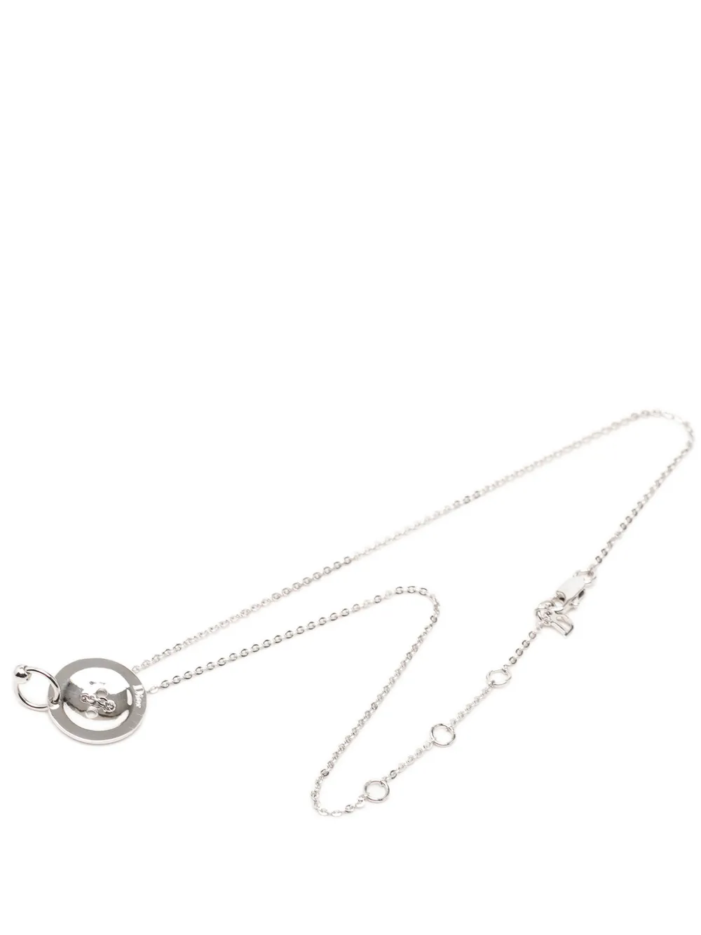Christian Dior Pre-Owned 1990-2000 Brass Button Pendant Necklace costume necklace - Silver