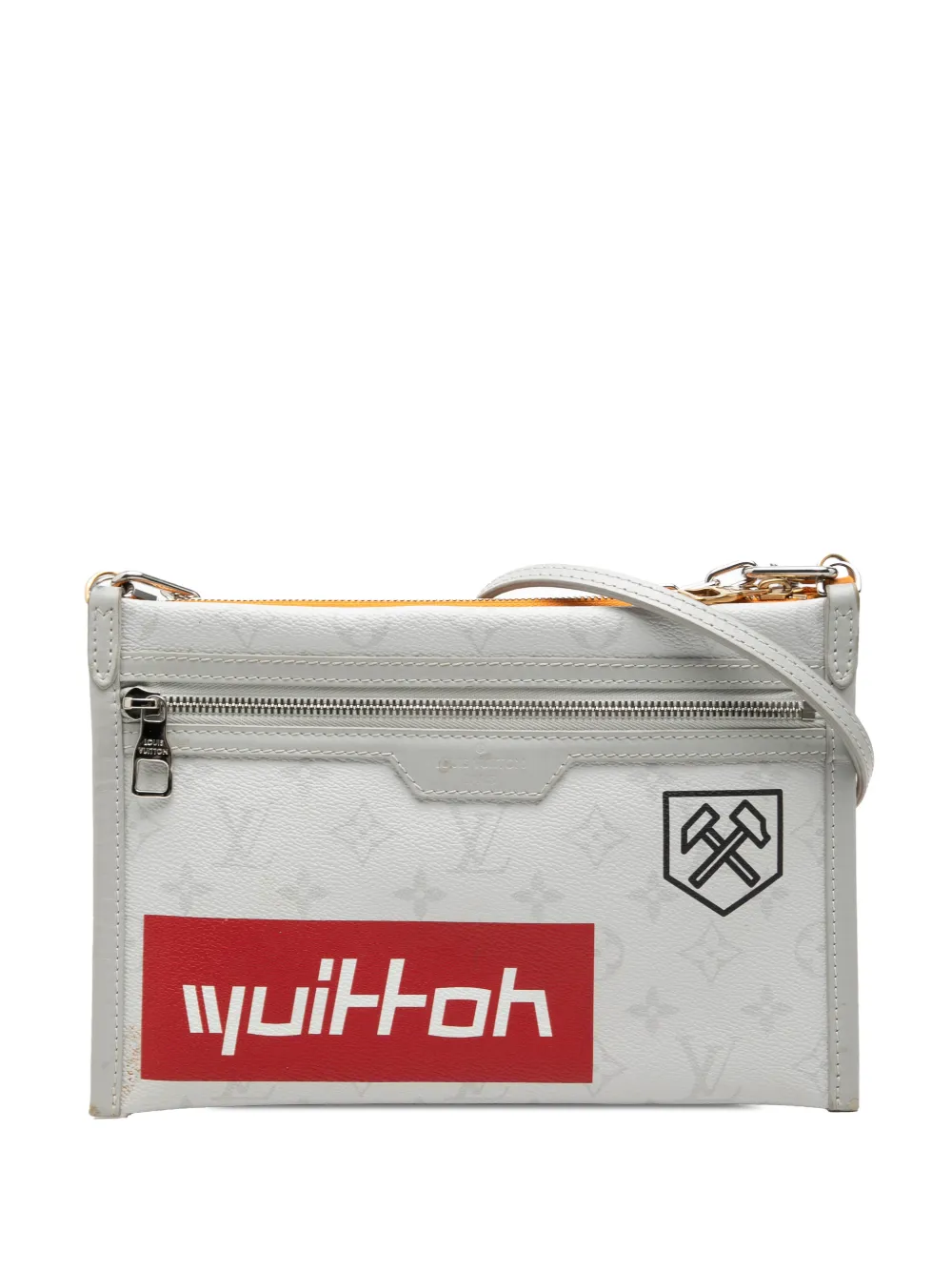 Louis Vuitton Pre-Owned 2019 Monogram Antartica Double Flat Messenger crossbody bag - Grigio