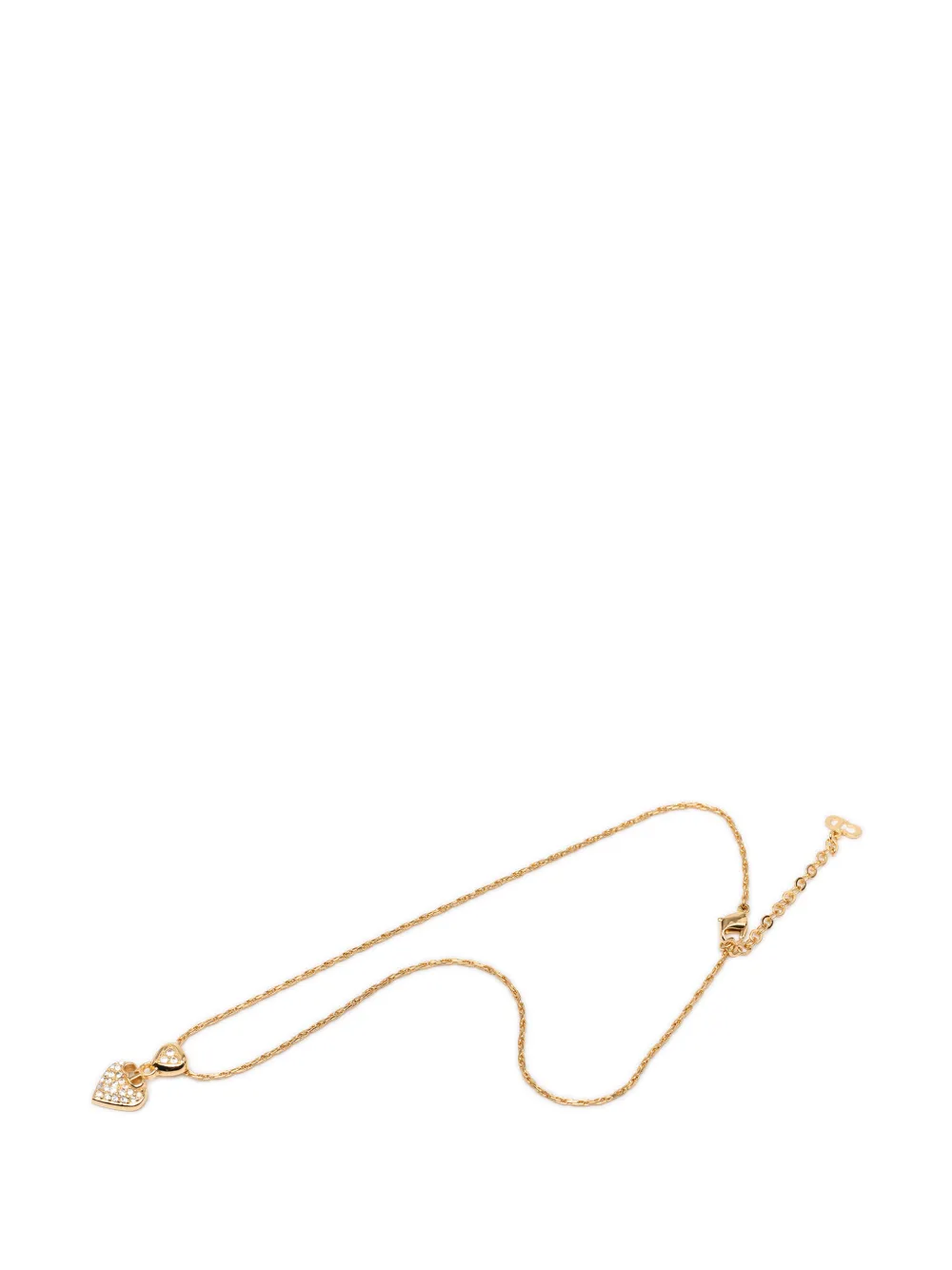 Christian Dior Pre-Owned 20th Century Gold Plated CD Strass Logo Heart Pendant Necklace costume necklace