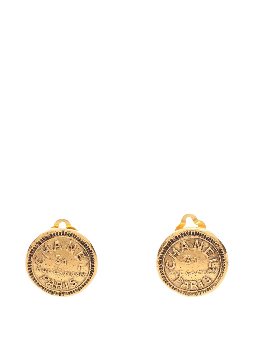 CHANEL Pre-Owned 1970-1980 Gold Plated Coin Clip On Earrings costume earrings - Oro