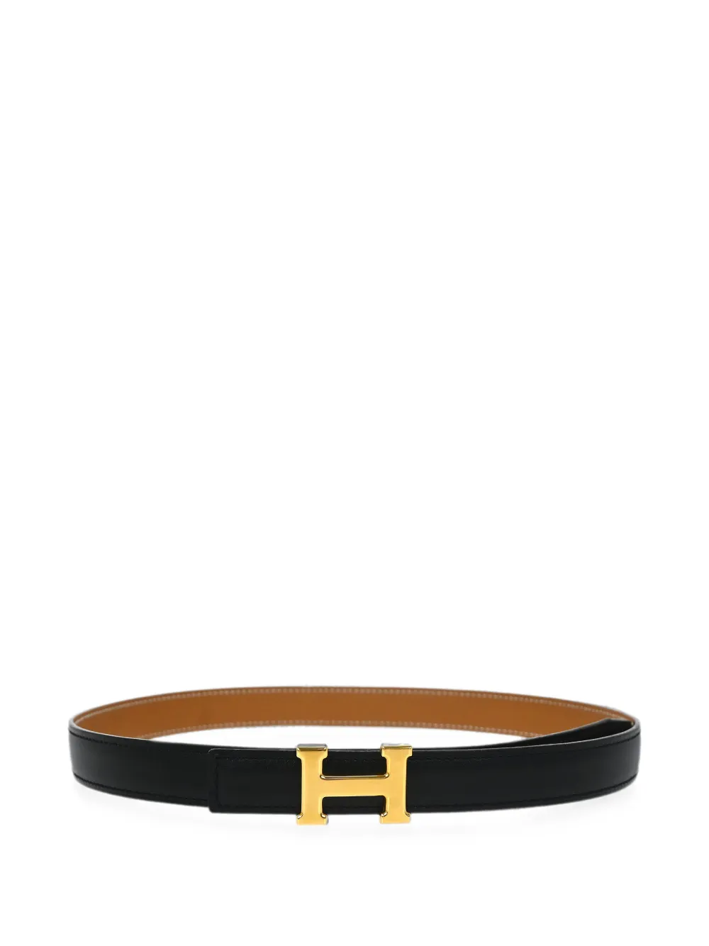 Pre-owned Hermes 1998 Constance Reversible Belt In Black