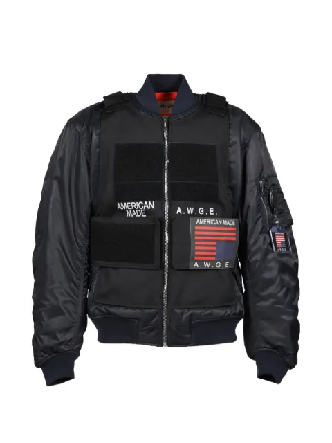 AWGE chamarra bomber con logo estampado