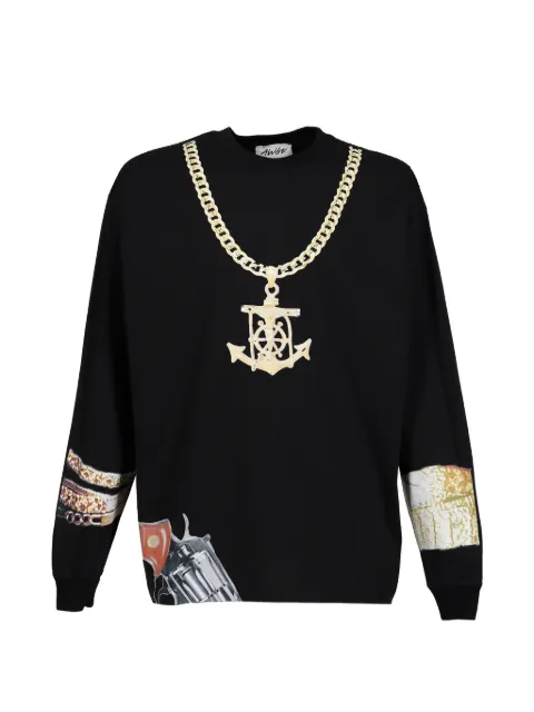 AWGE T-shirt con stampa grafica e maniche lunghe