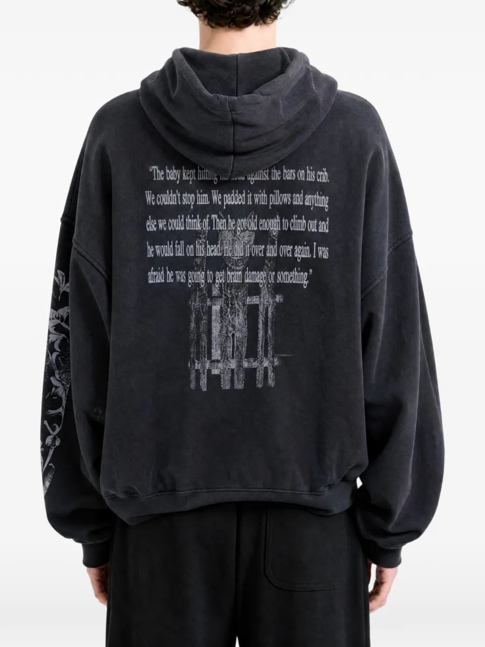Enfants Riches Déprimés Head Against The Bars hoodie met grafische print Zwart