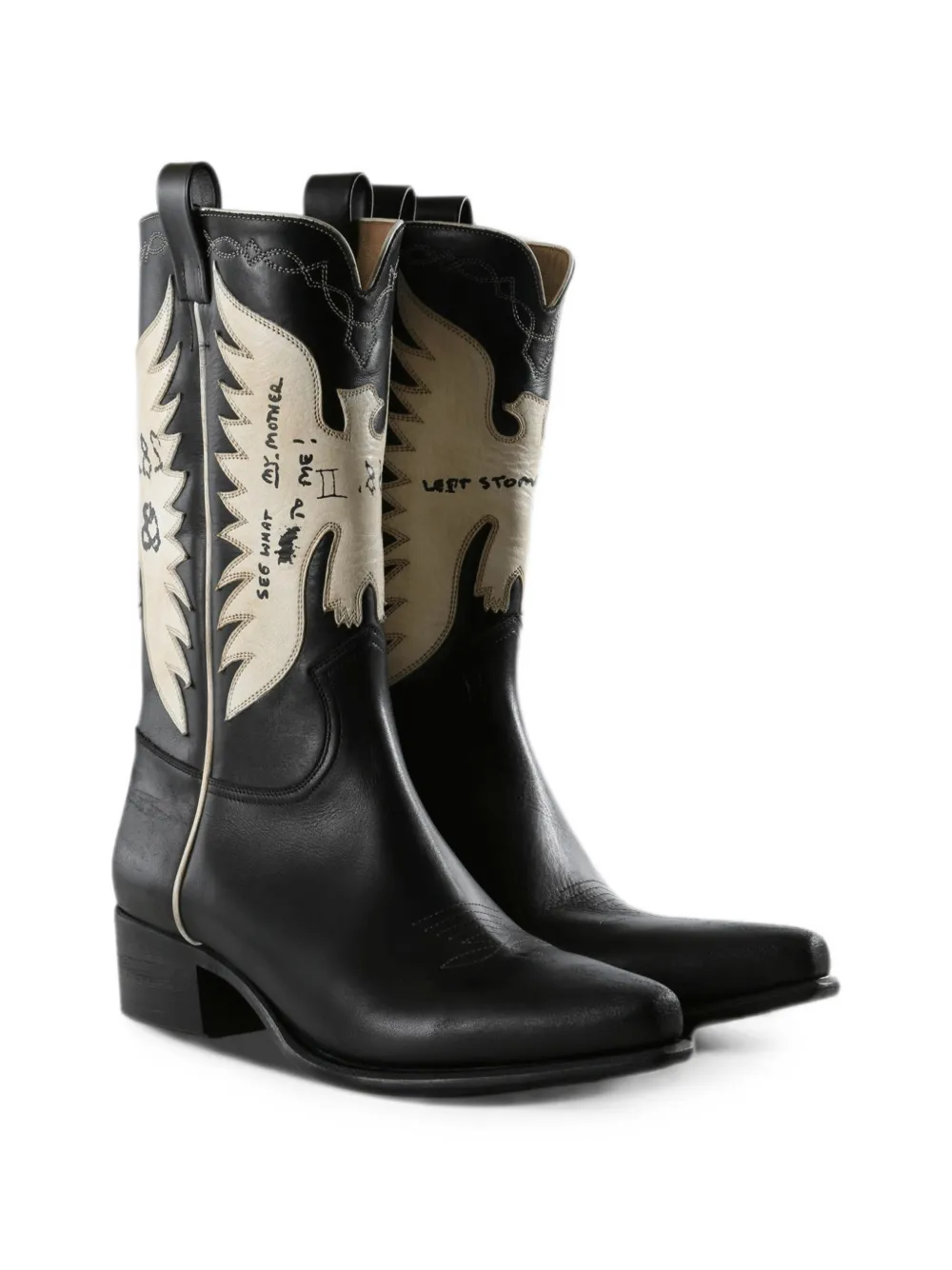 Enfants Riches Déprimés Detox In Alabama leather cowboy boots Zwart