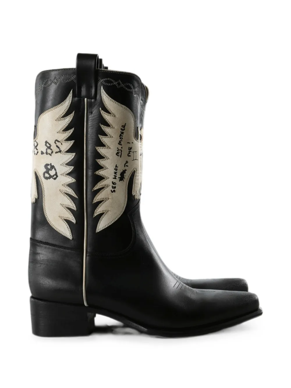 Enfants Riches Déprimés Detox In Alabama leather cowboy boots Zwart