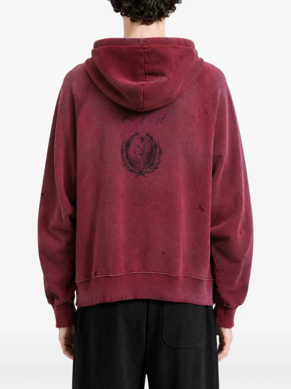 Enfants Riches Déprimés Oklahoma City Church gerafelde hoodie met grafische print Rood