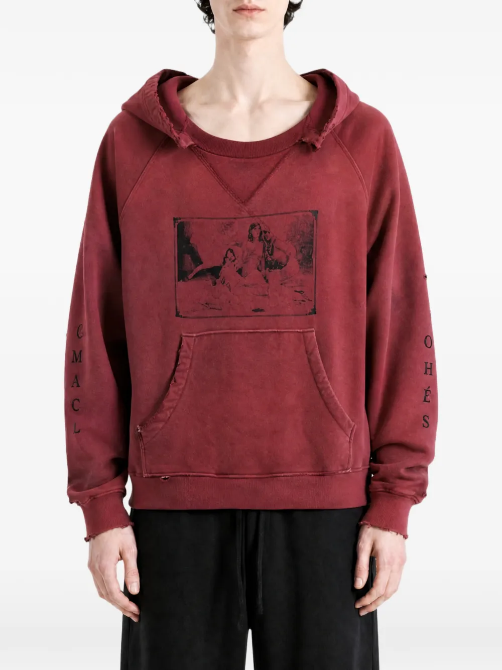 Enfants Riches Déprimés Oklahoma City Church gerafelde hoodie met grafische print Rood