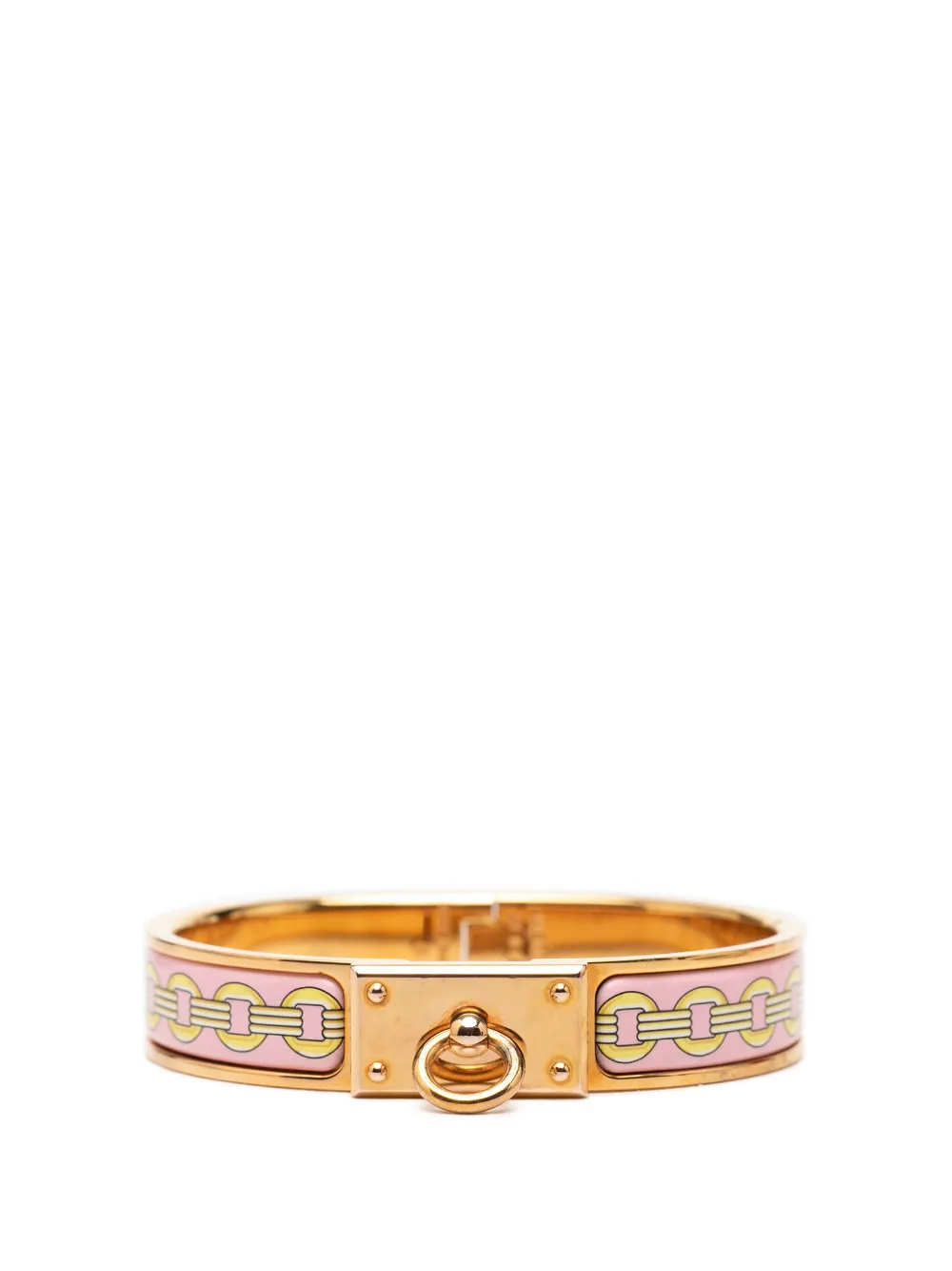 Hermès Pre-Owned 20th Century Narrow Printed Enamel Clic Anneau Bracelet PM costume bracelet - Rosa