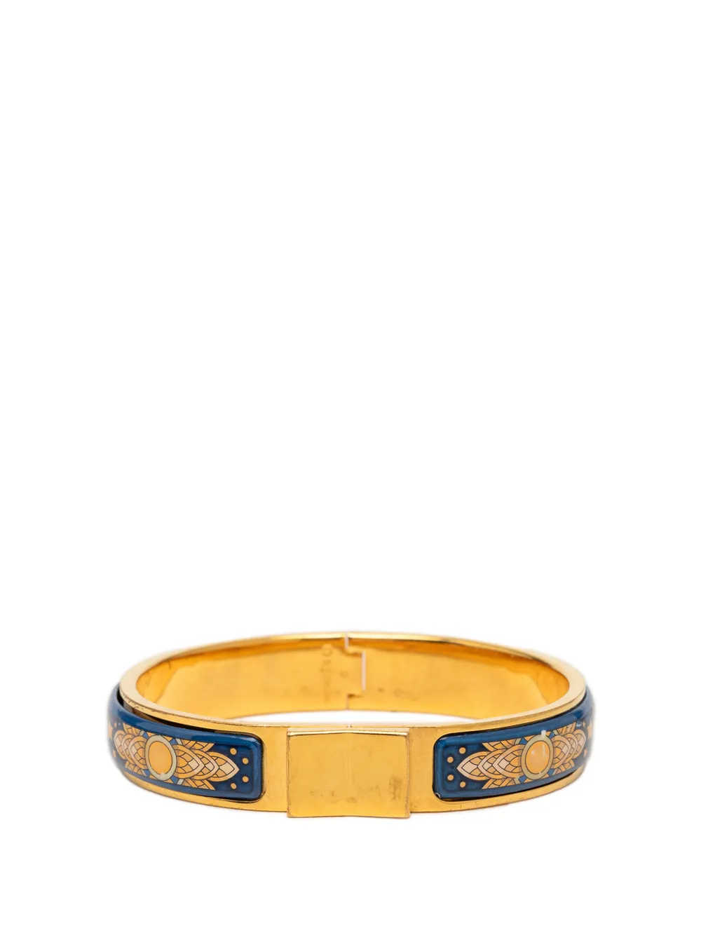Hermès Pre-Owned 20th Century Narrow Printed Enamel Loquet Hinge Bracelet costume bracelet - Blau