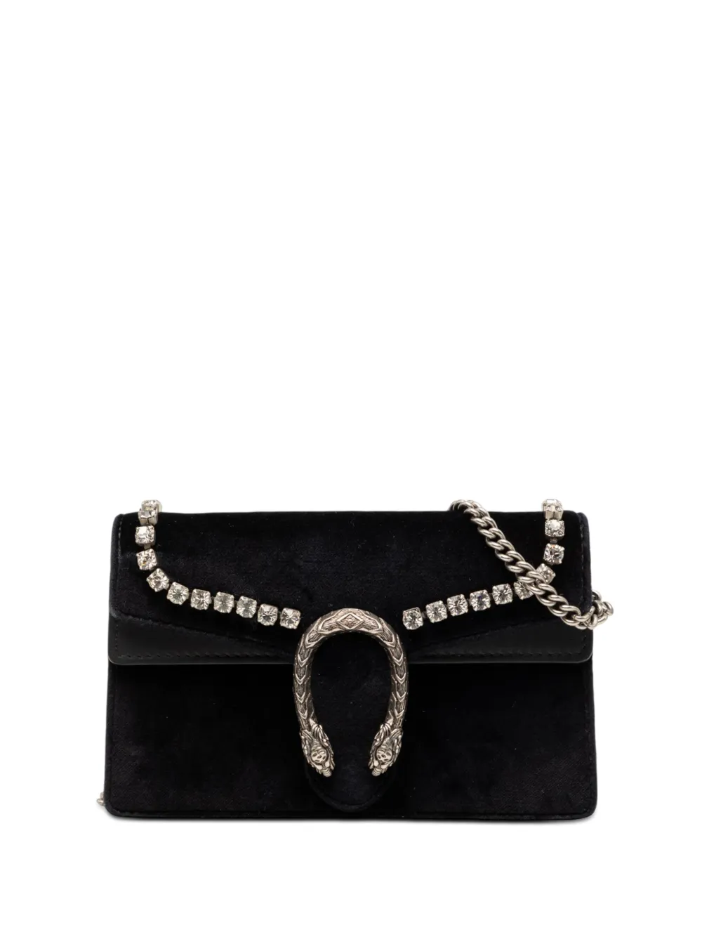 Gucci Pre-Owned 2016-2026 Mini Crystal Embellished Velvet Dionysus crossbody bag - Nero