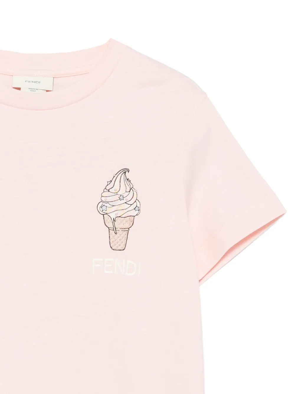Fendi Kids T-shirt met borduurwerk Roze