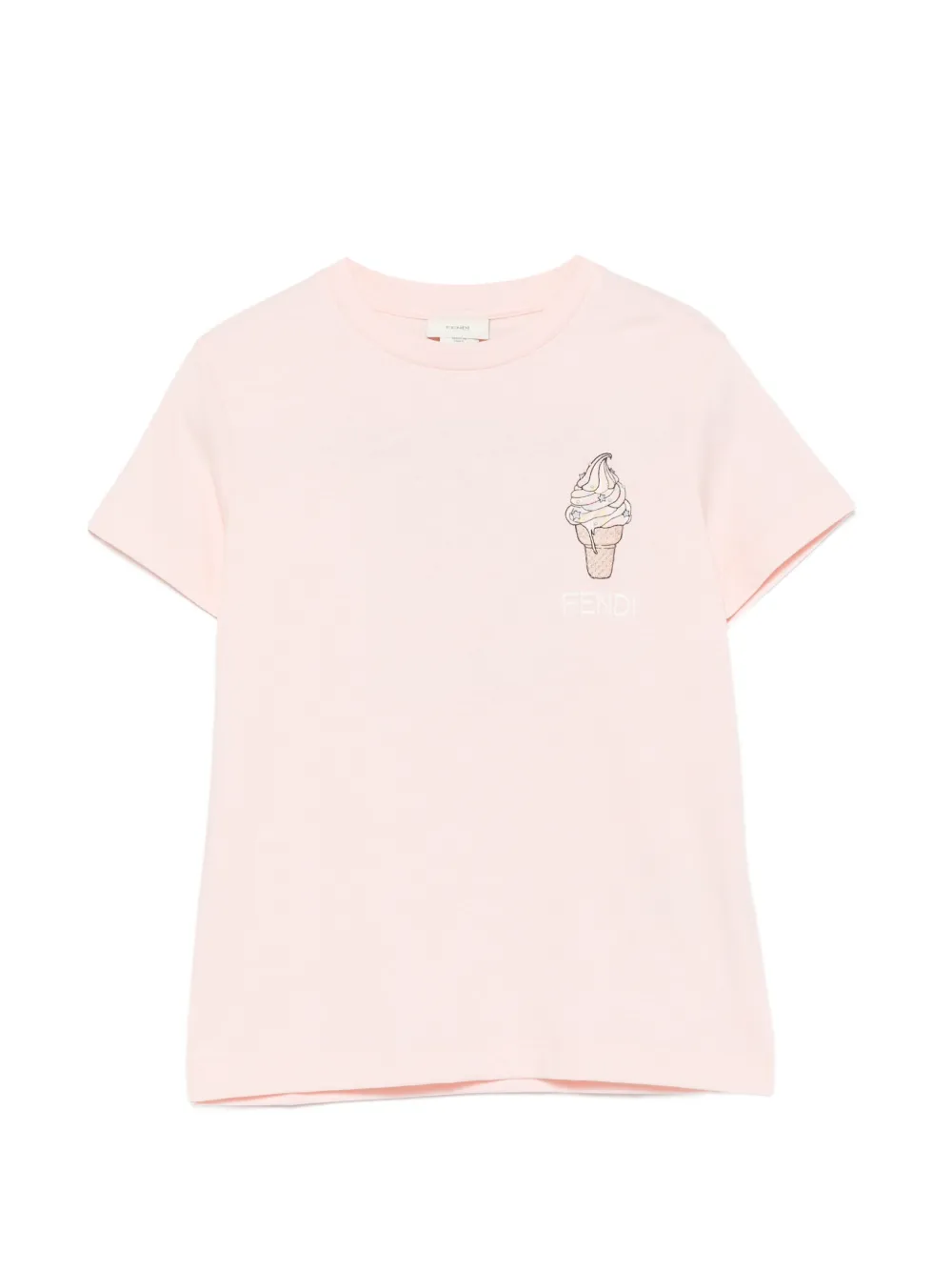 Fendi Kids ice-cream embroidered T-shirt - Rosa
