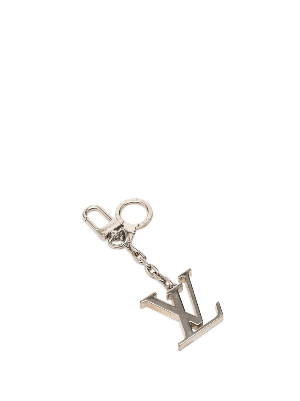 Louis Vuitton Pre-Owned 2013 Brass LV Initiales Bag Charm key chain - Argento