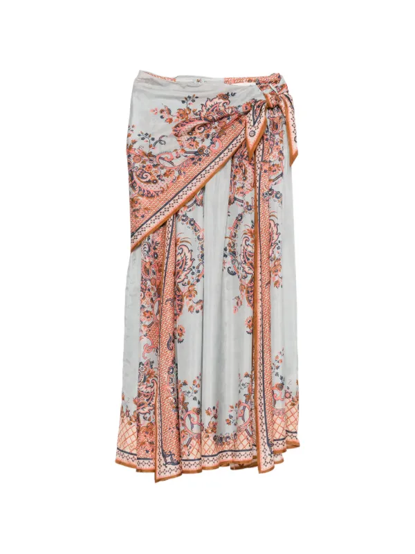 ZIMMERMANN — Aster side-tie midi skirt