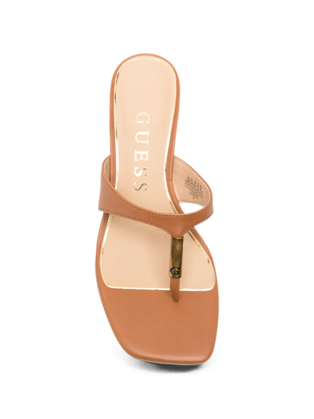 GUESS USA logo-plaque thong-strap heeled sandals Bruin