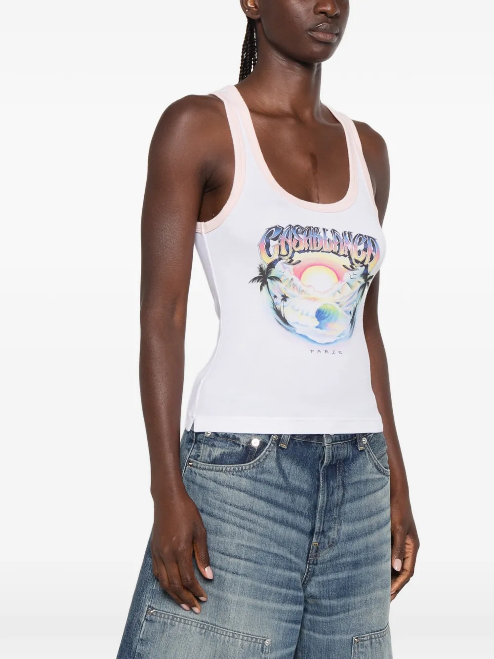 Casablanca Tanktop met print Wit