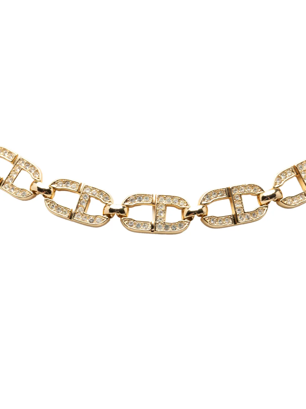 Christian Dior Pre-Owned 20th Century Gold Plated Strass CD Logo Choker Necklace costume necklace