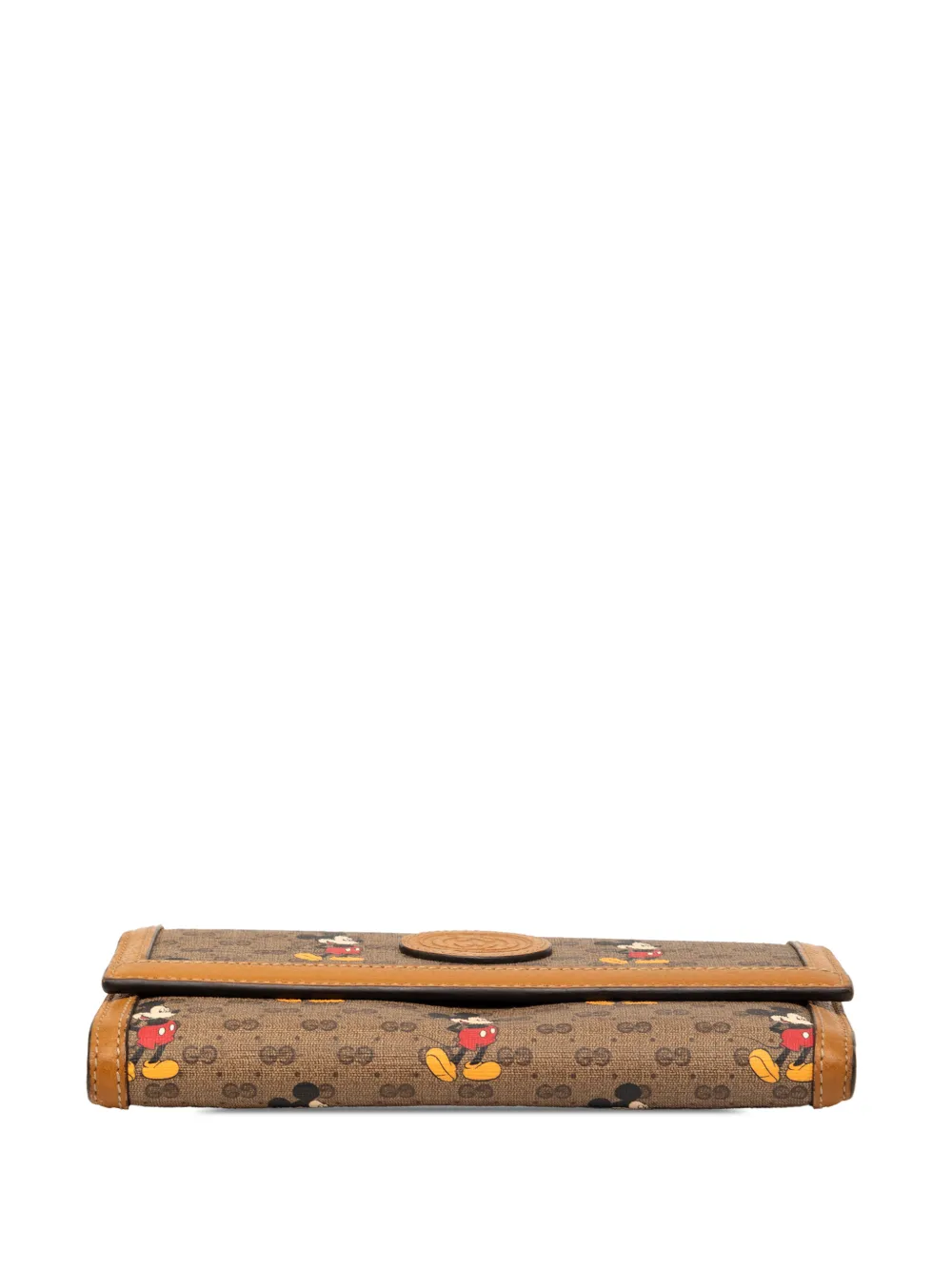  Gucci Pre-owned 2016-2026 Disney Micro Gg Supreme Mickey Mouse Continental Wallet Long Wallets - Marron 