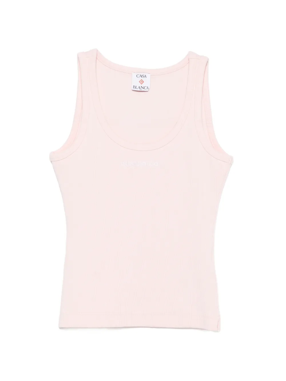 Casablanca ribbed-knit logo-embroidered tank top - Rosa