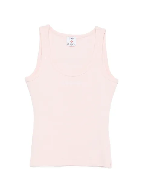 Casablanca ribbed-knit logo-embroidered tank top