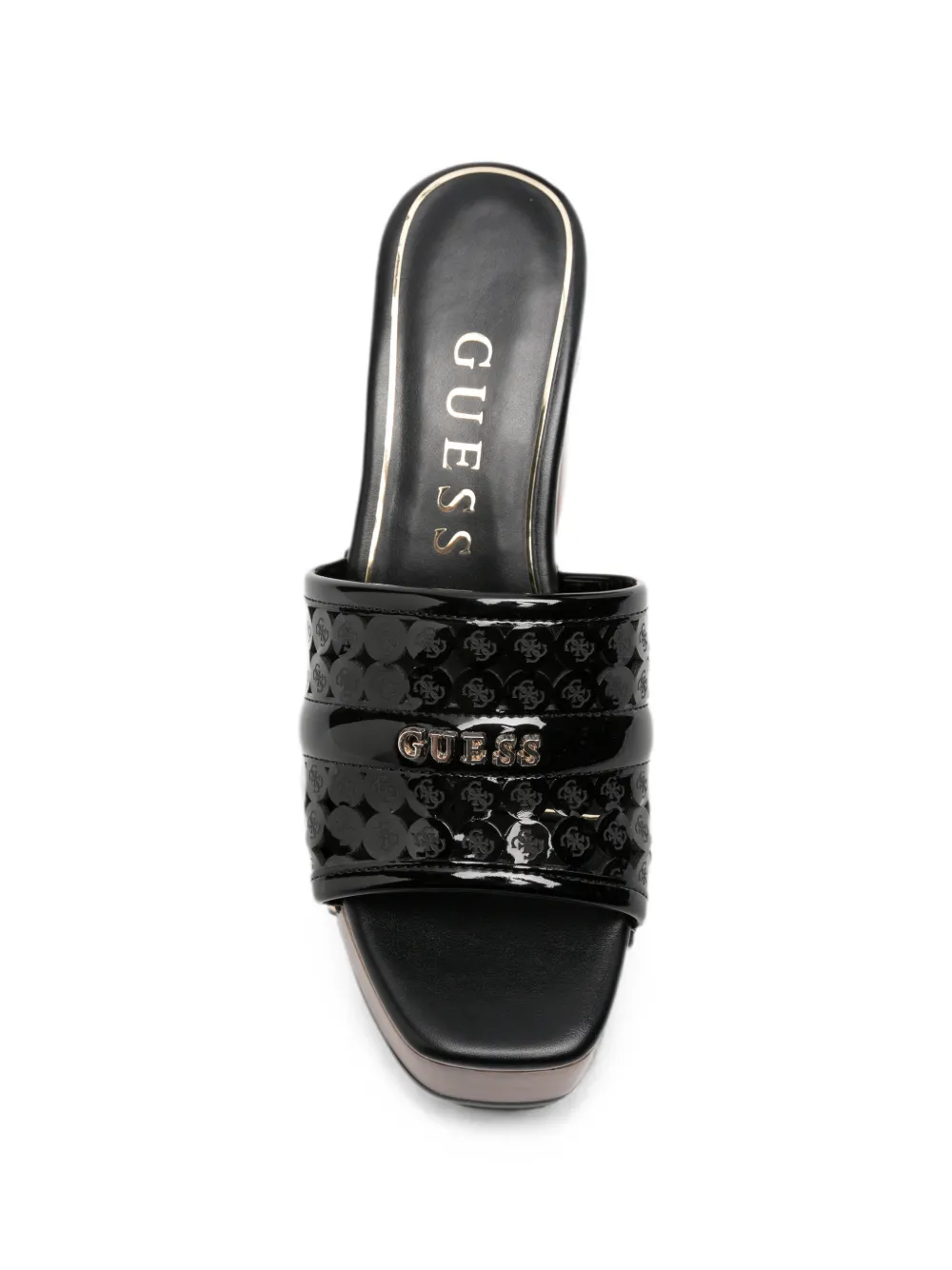 GUESS USA logo-plaque studded platform sandals Zwart