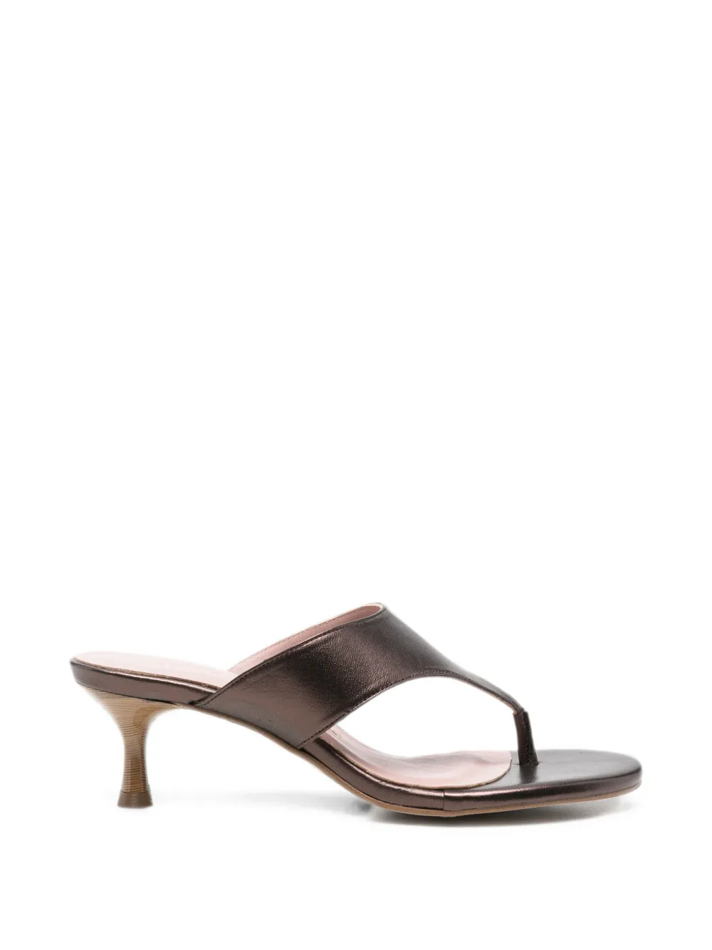 Pedro Miralles thong-strap leather heeled sandals - Marrone