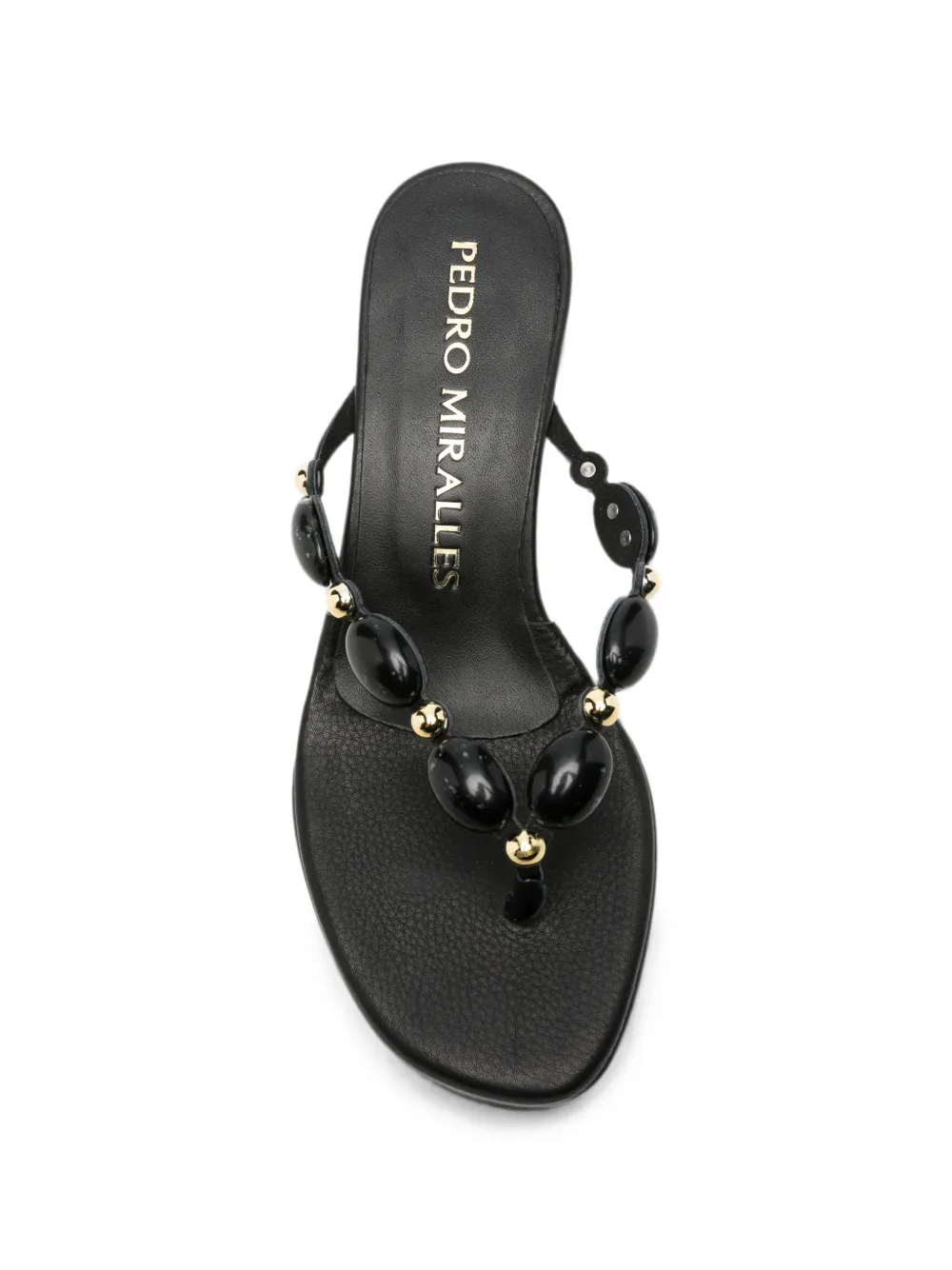 Pedro Miralles bead-embellished thong-strap heeled sandals Zwart