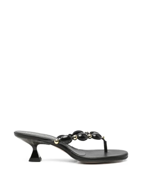 Pedro Miralles bead-embellished thong-strap heeled sandals