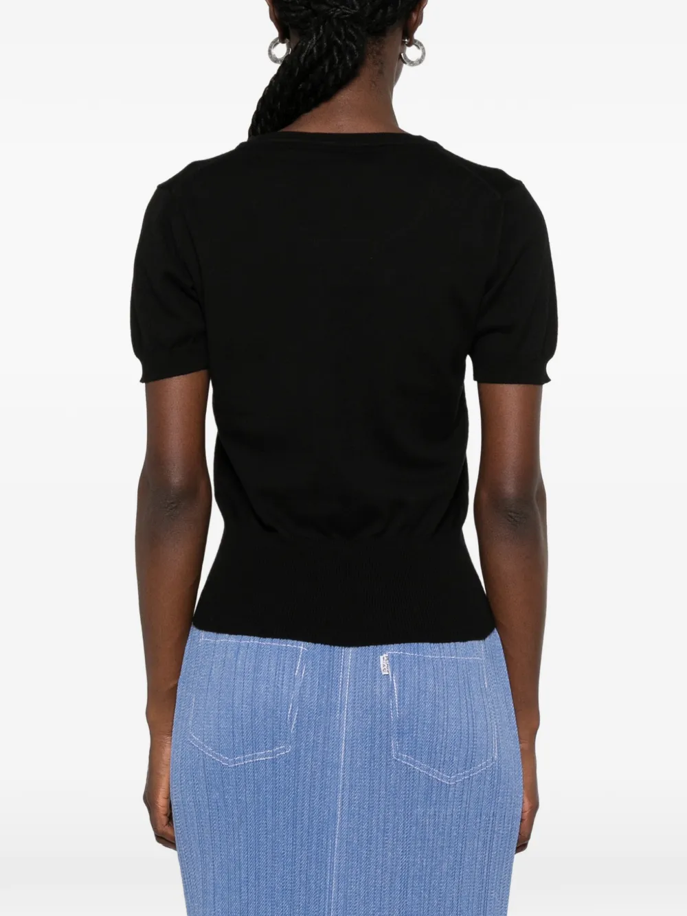 Vivienne Westwood Bea top met korte mouwen en geborduurde Orb Zwart