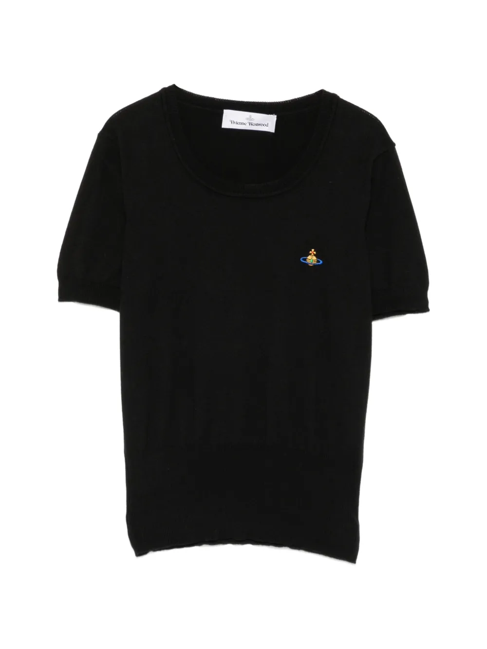Vivienne Westwood Bea Orb-embroidered short-sleeve top - Nero