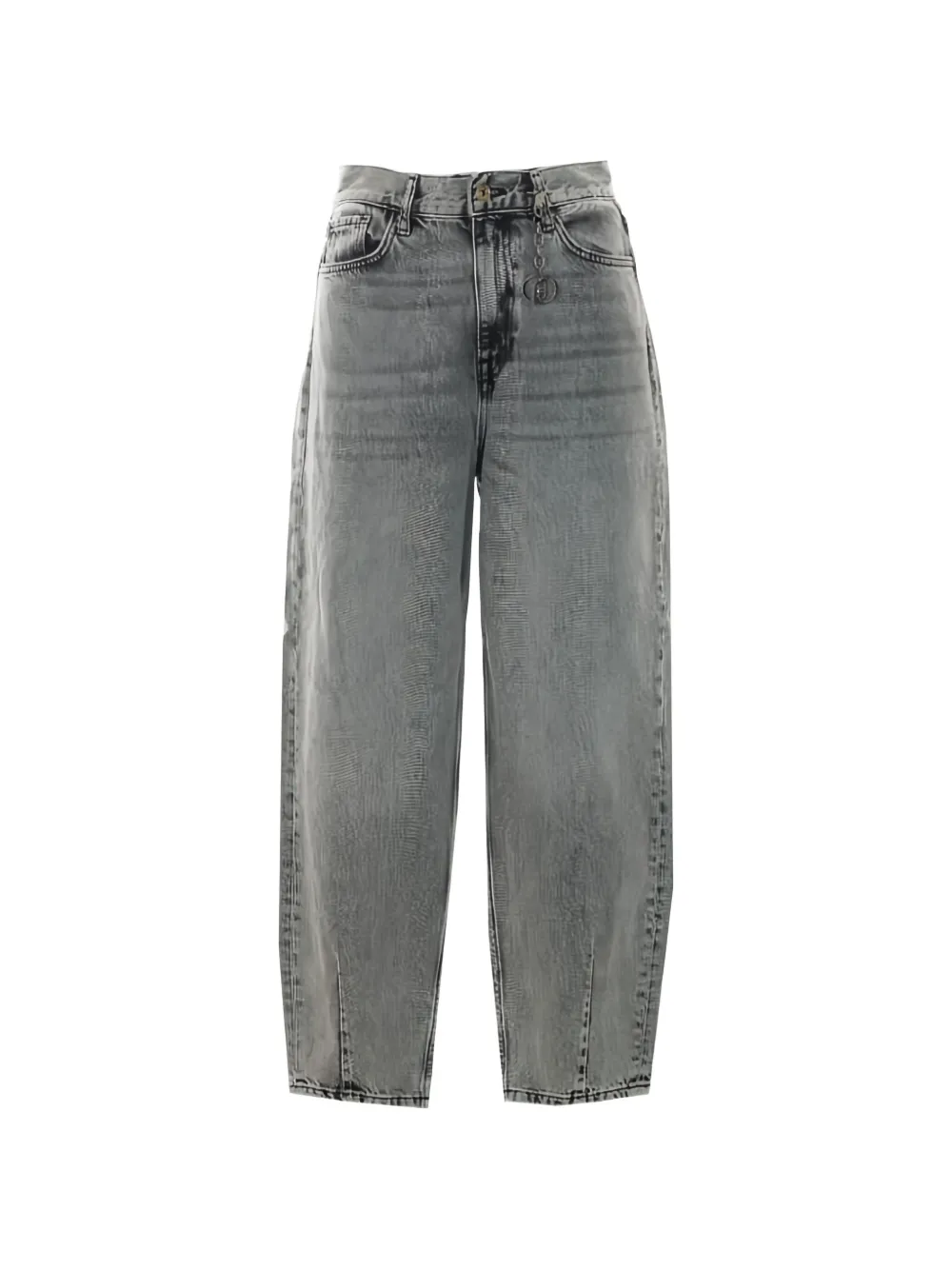 LIU JO acid-wash barrel-leg jeans - Grigio