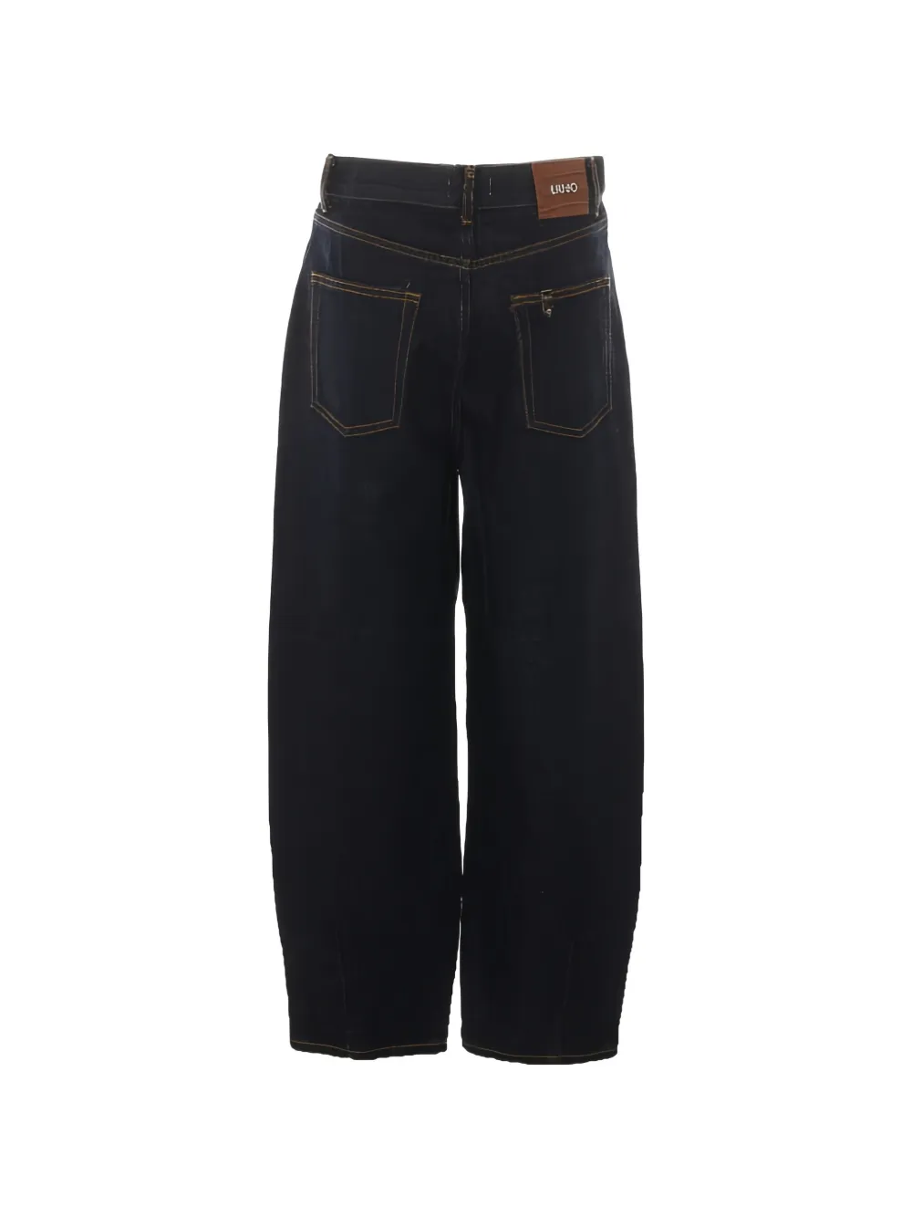 LIU JO Jeans met wijde pijpen en logo-bedel Blauw